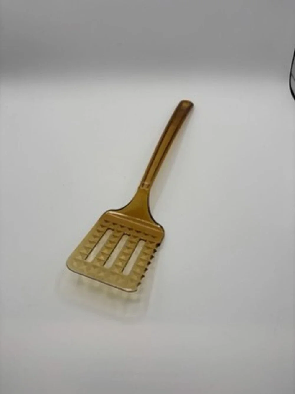 Ultratemp Amber Plastic Slotted Spatula Kitchen Cooking Utensil Serrated Vintage